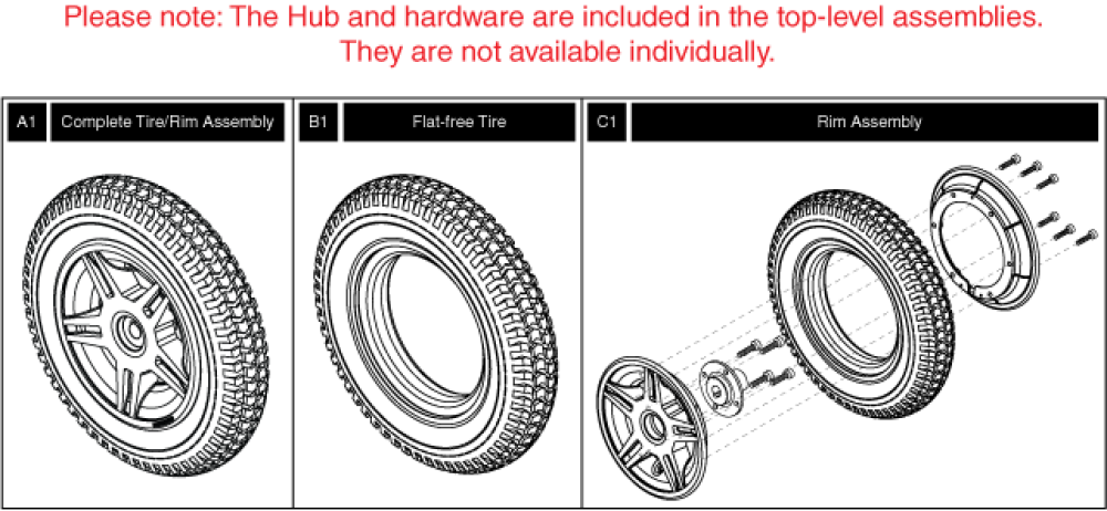 Flat-free Wheel parts diagram