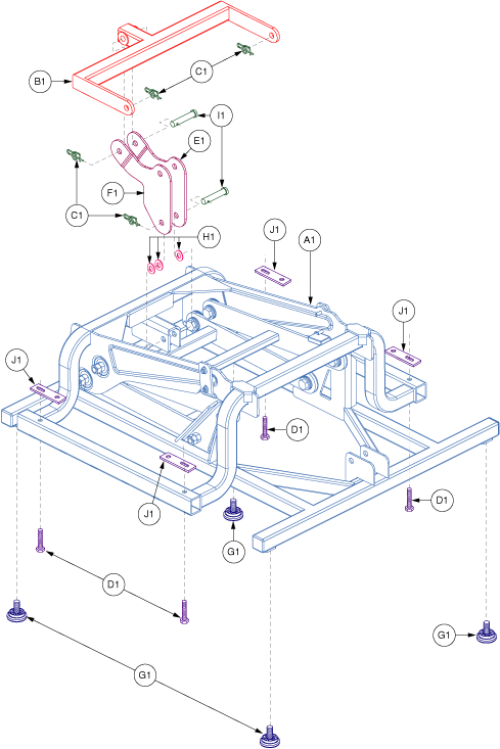 Lift Mechanism - C1 Chair parts diagram