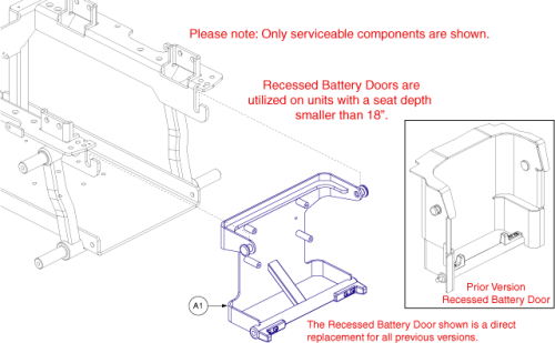 Battery Access Brackets - Recessed parts diagram
