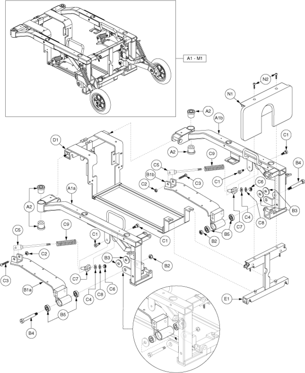 Main Frame Assembly - Standard, Version 2 Rigid parts diagram