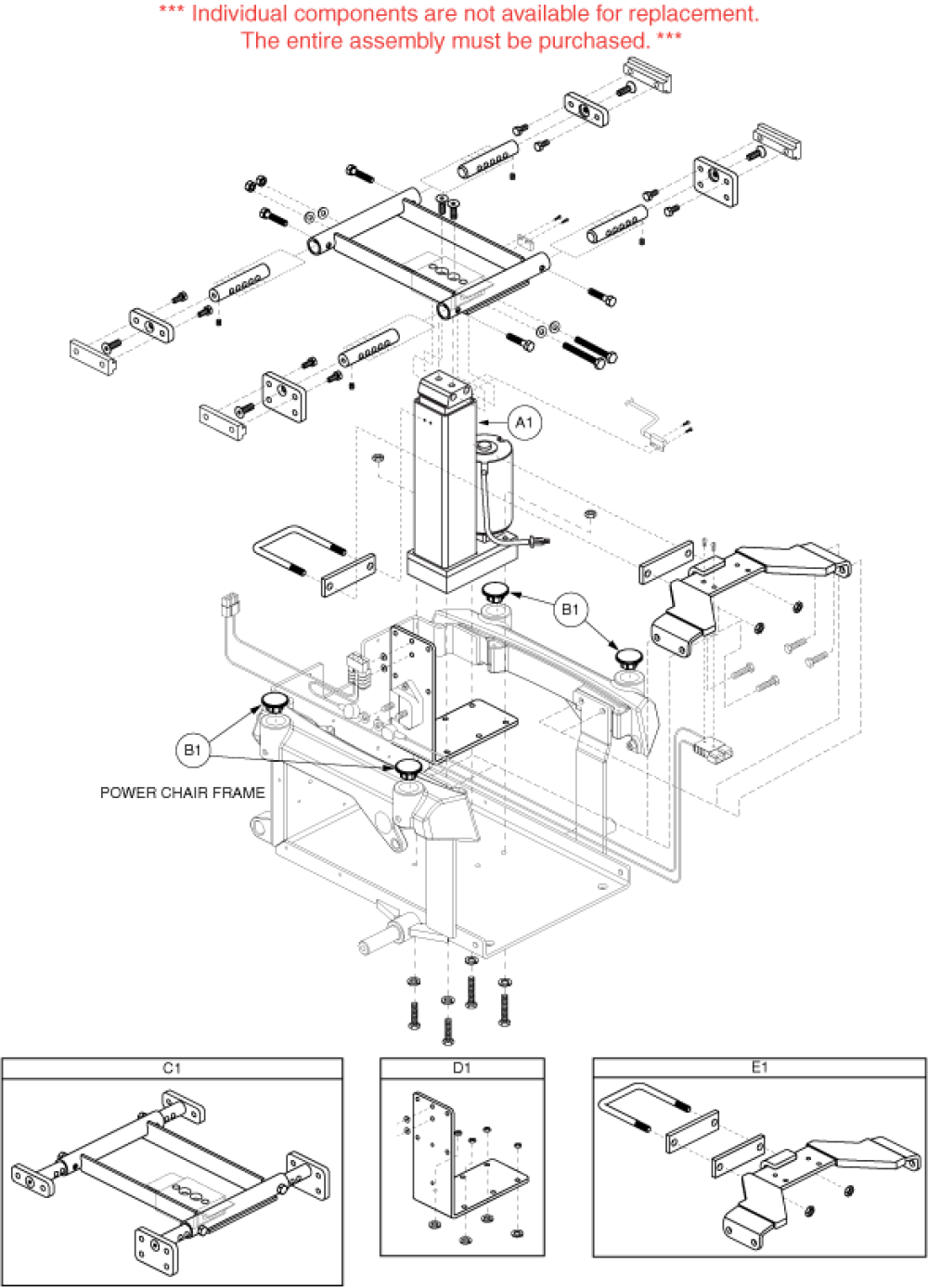 Recline Power Seat (3) - Quantum 6000 14-18 Tapered Head parts diagram