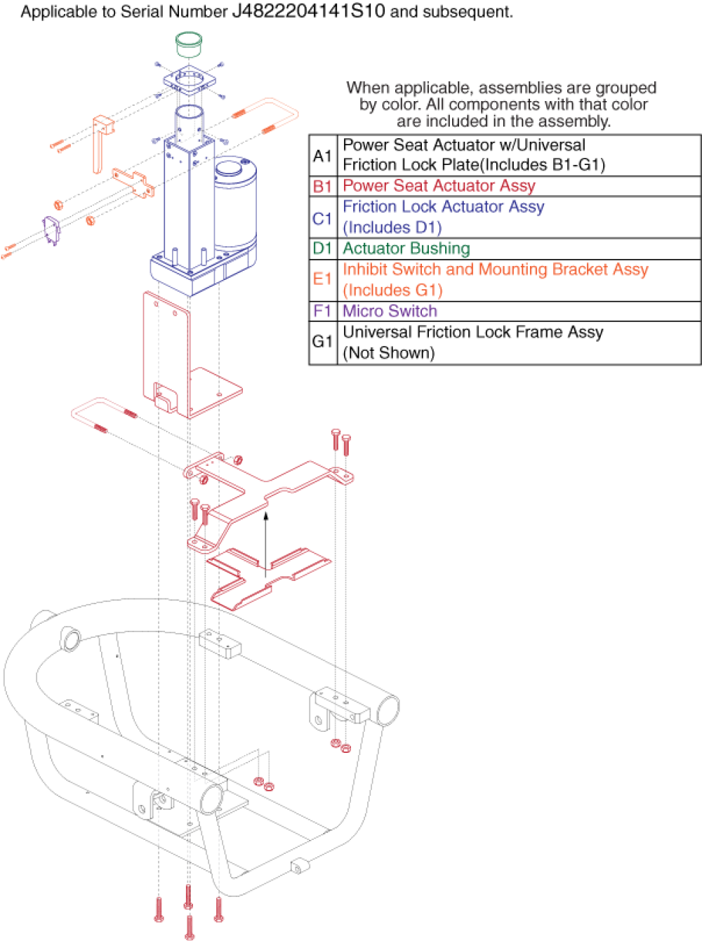 Power Seat Actuator - Gen 4_universal Seat parts diagram