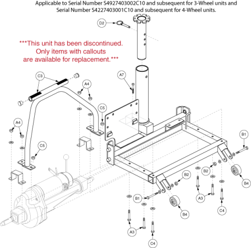 Frame Assembly - Rear (gen. 2) parts diagram