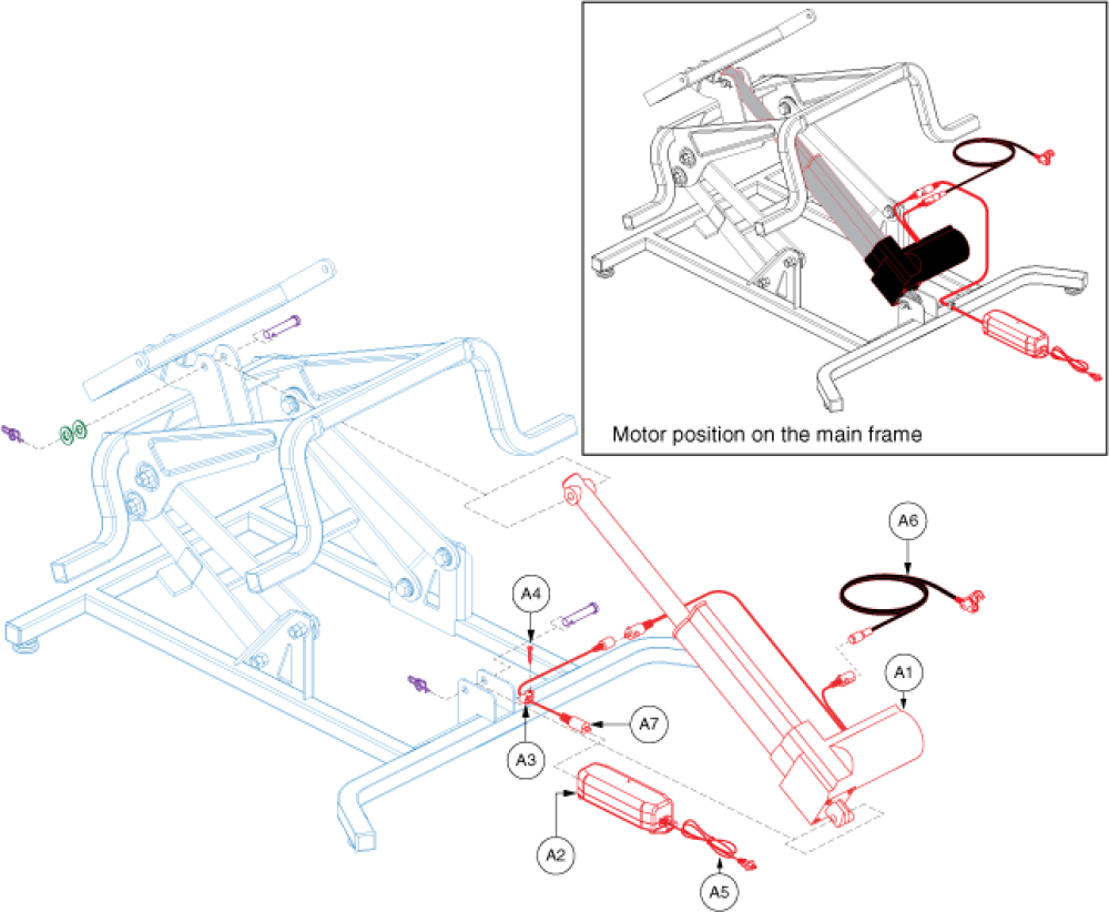 Motor Assembly - Dual Lead, Drvmotr1427 parts diagram