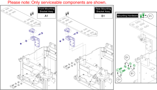 Seat Interface Assy - L-bracket, Hd Tilt parts diagram