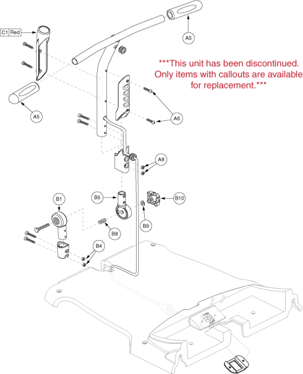 Frame Assembly - Tiller  (3-whl) parts diagram