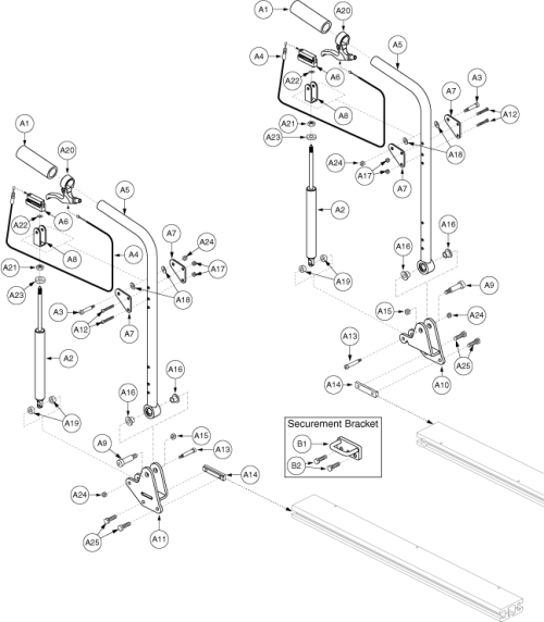 Synergy Seat Manual Recline Assembly parts diagram