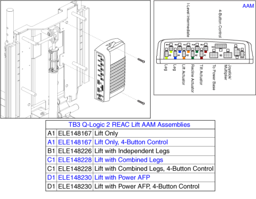 Reac W/ I-level Q-logic 2 Elect. - Lift Only Aam Assys parts diagram