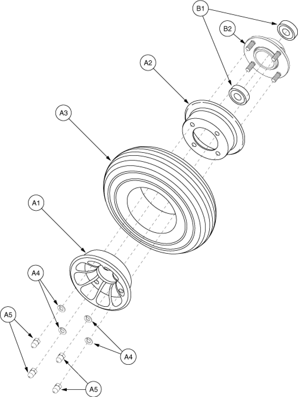 Wheel Assembly - Front 4-whl Solid parts diagram