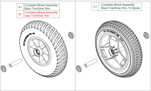 Wheel - Front 3-wheel, Us/ca parts diagram
