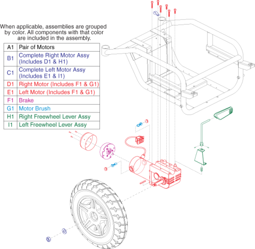 Xl Drive Motor Assembly - 610 parts diagram