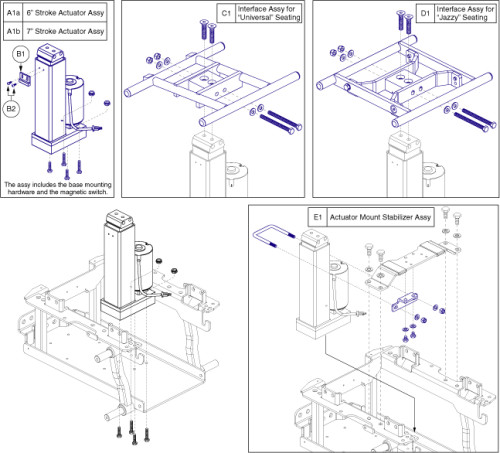 Power Seat Actuator W/universal Interface parts diagram