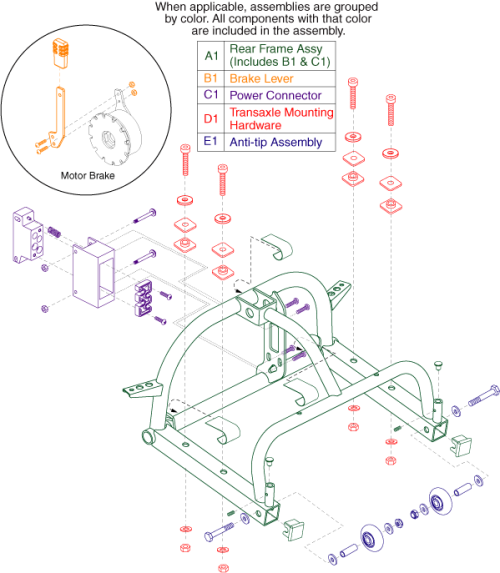 Elite Traveller - Rear Frame parts diagram