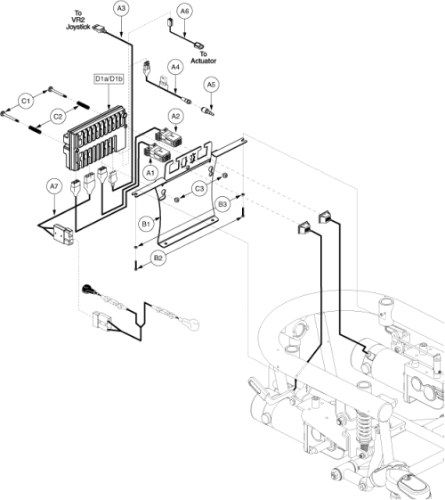 Electronics Assy - Vr2, Tilt Thru Joystick, Off-board parts diagram