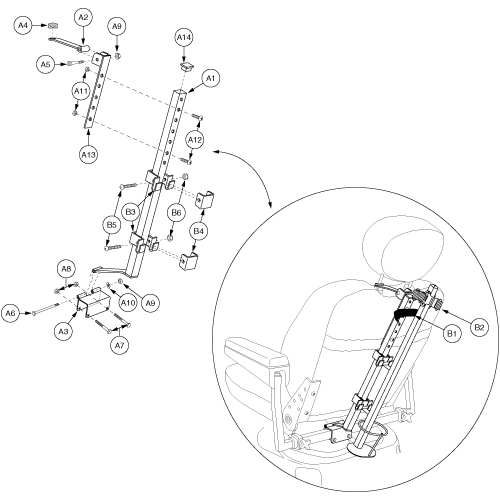 Cane/crutch Holder - 115 Ltd Recline parts diagram