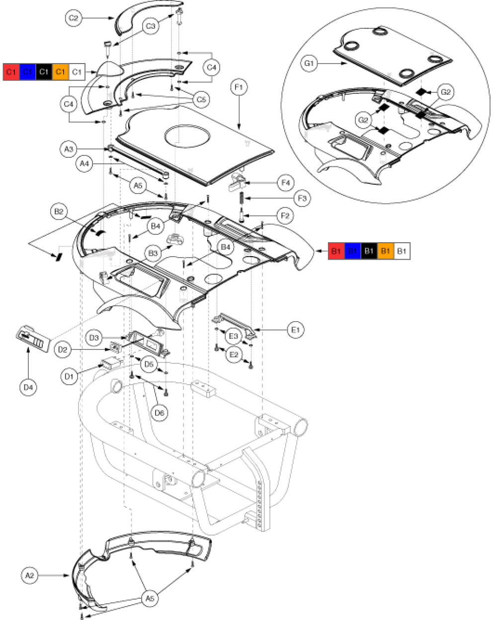 Shroud Assembly - Onboard Charger parts diagram