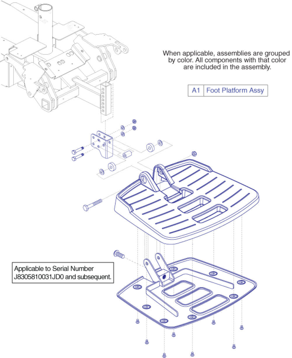 Foot Platform Assembly - Gen 3, Large Stamped parts diagram