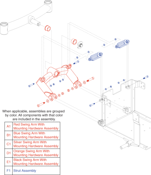 Swing Arm Assembly parts diagram