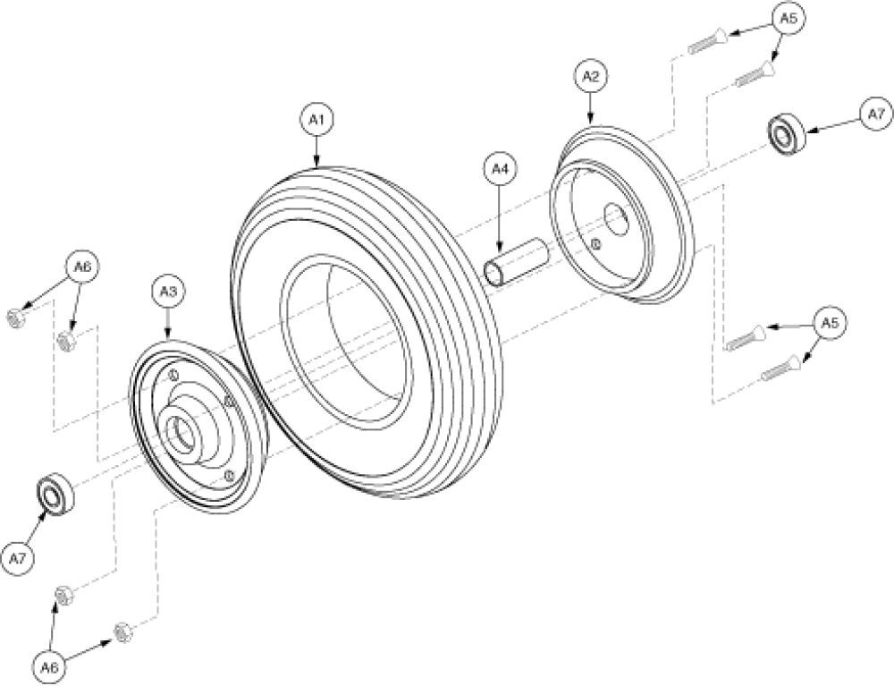 Wheel Assembly - Front 3-wheel, Gray parts diagram