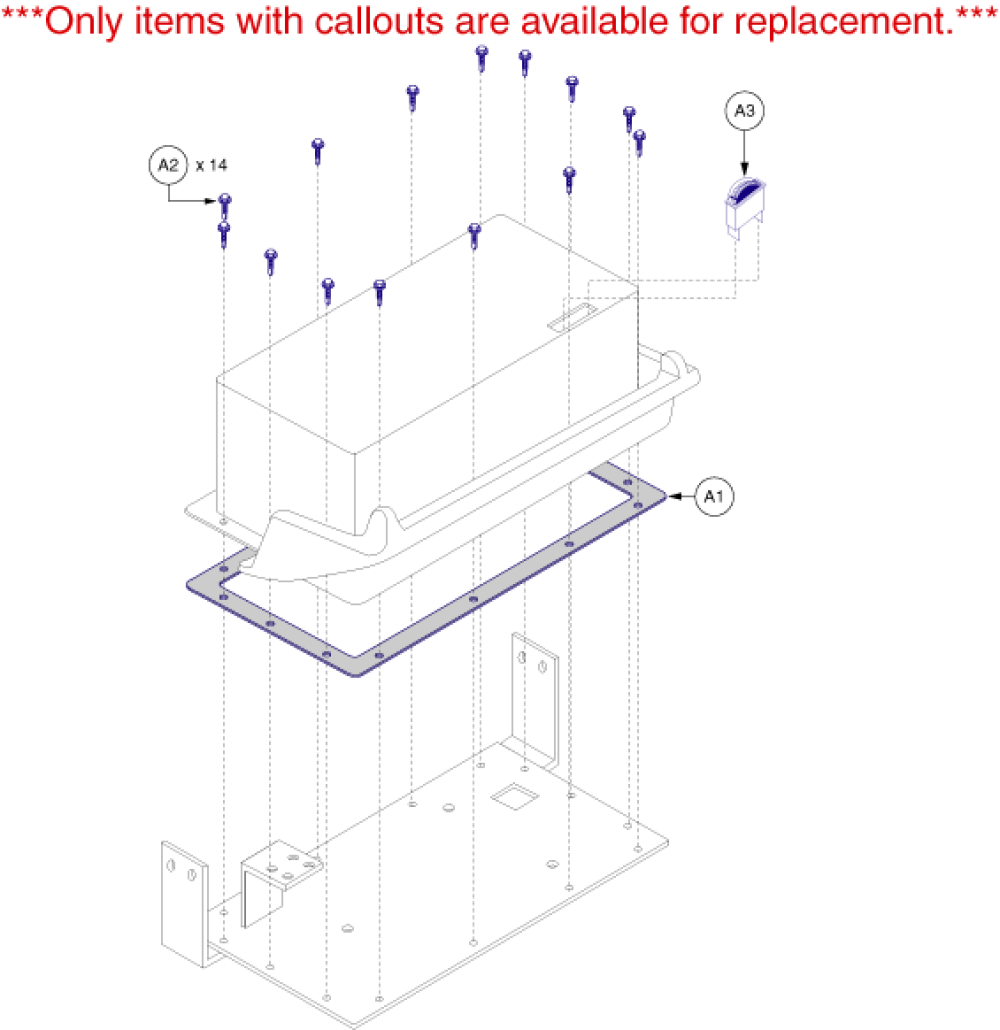 Electronics Assembly - Tray parts diagram