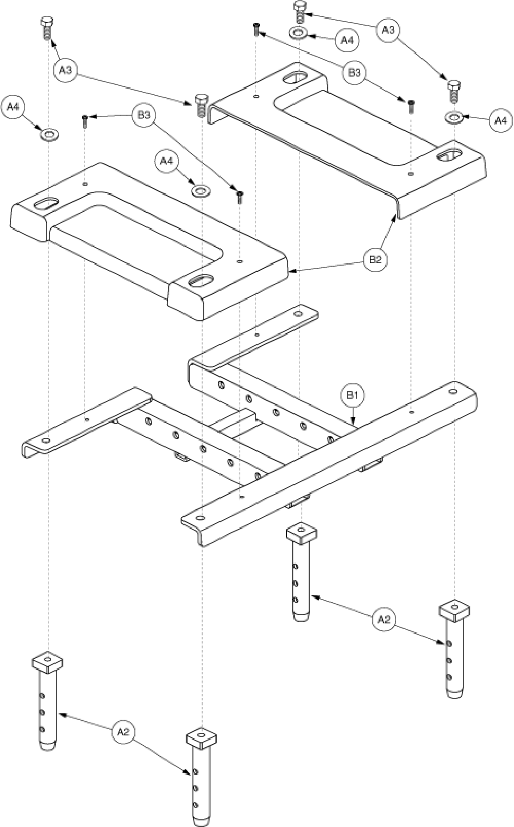 Manual Tilt Lower - Q6000 Style parts diagram