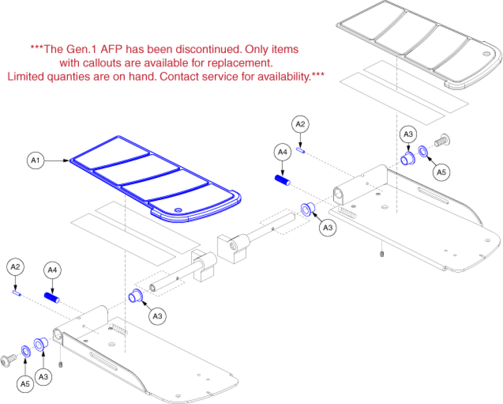 Gen. 1 Afp Footplates - Adult Non-depth Adjustable parts diagram
