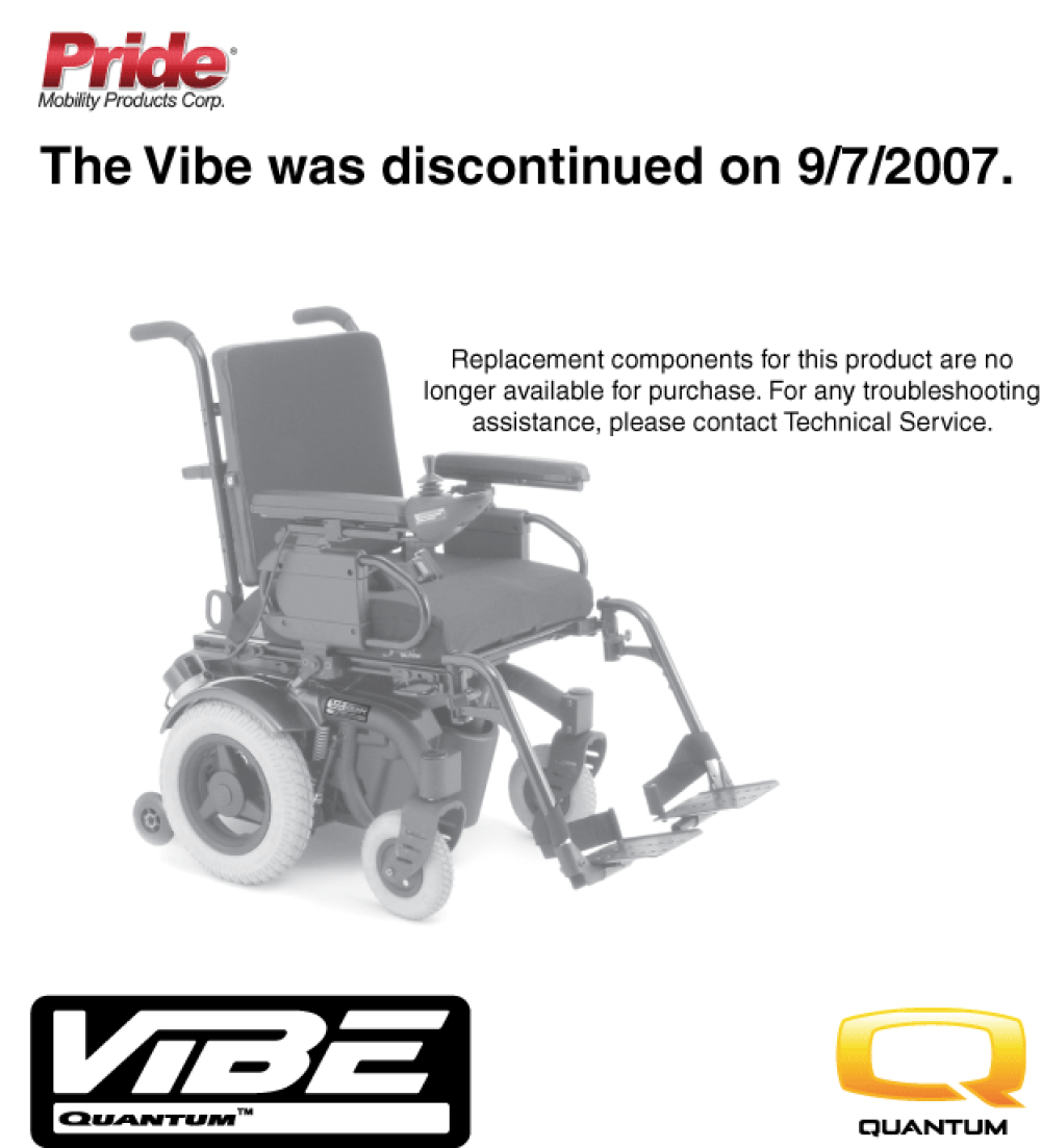 Vibe Final Discontinuation Page parts diagram