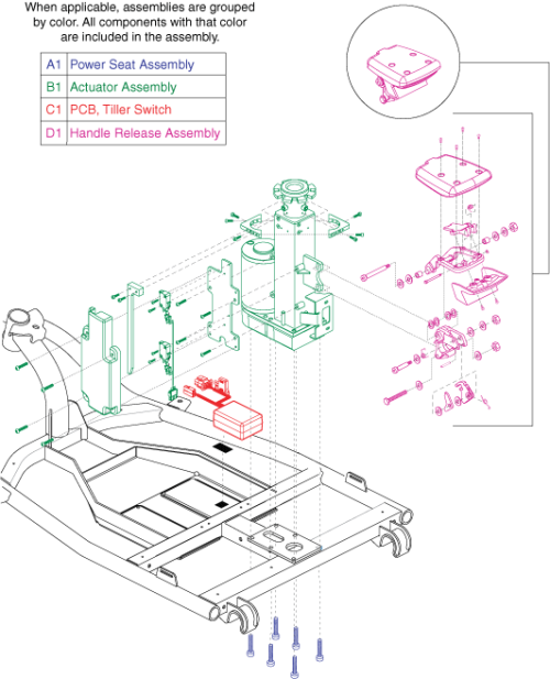 Frame Assembly - Va Power Seat Post And Lockup parts diagram
