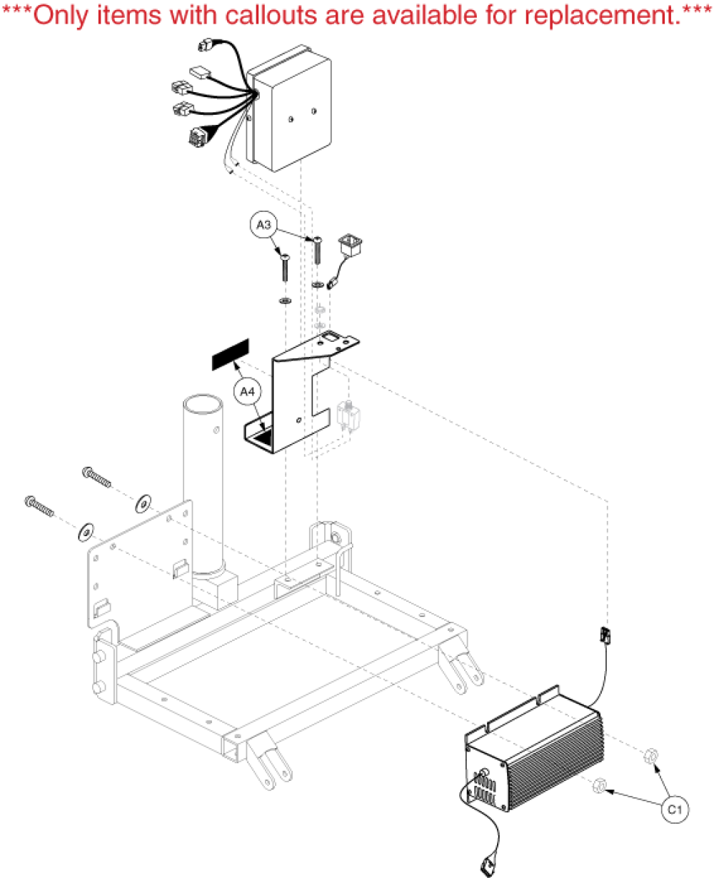 Electronics Assembly - Rear parts diagram
