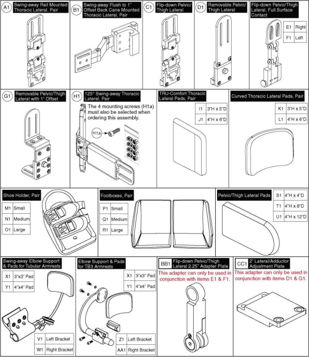 Stealth - Brackets & Positioning Pads parts diagram