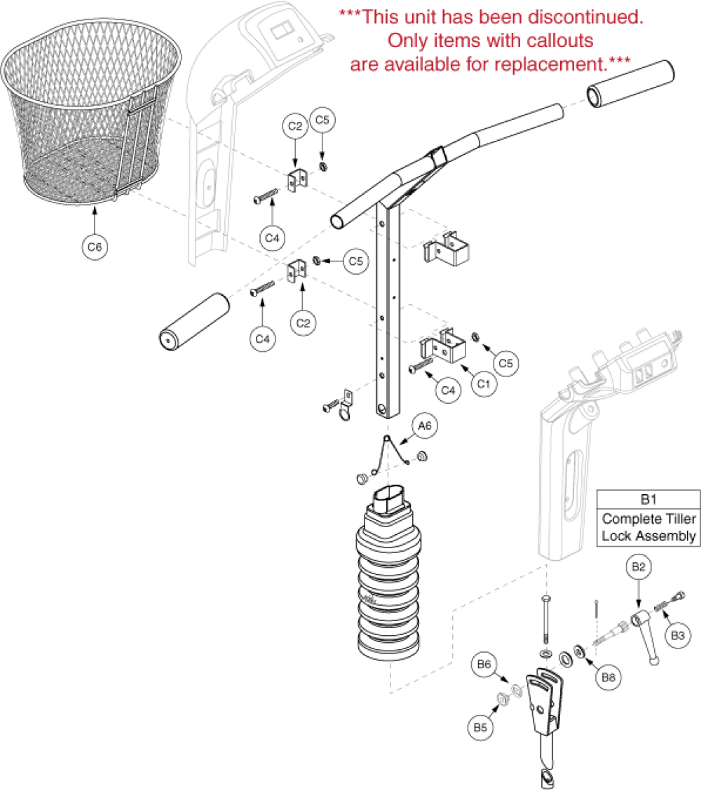 Frame Assembly - Tiller parts diagram