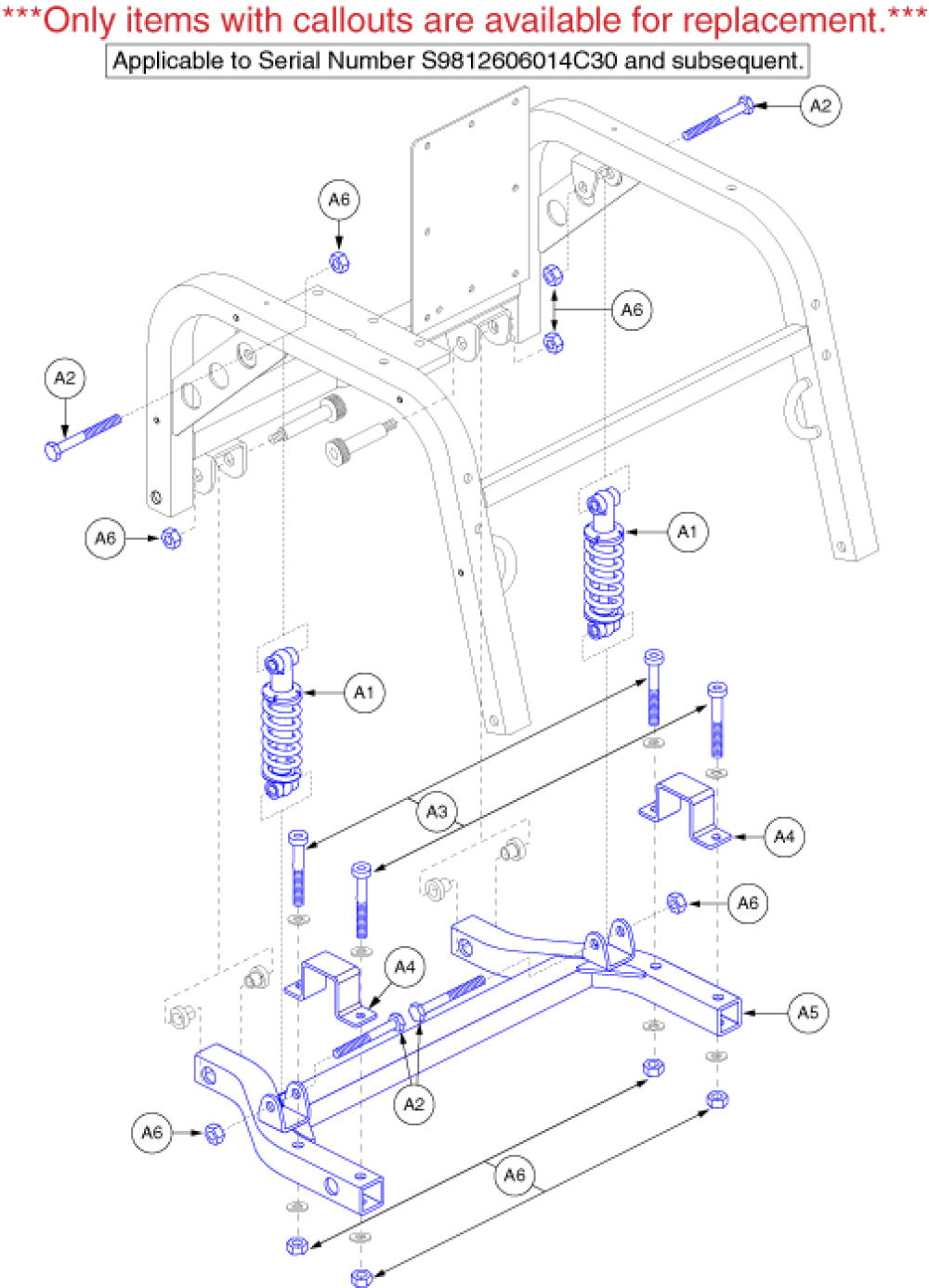 Frame Assembly - Rear Trail Arm (gen. 2) parts diagram