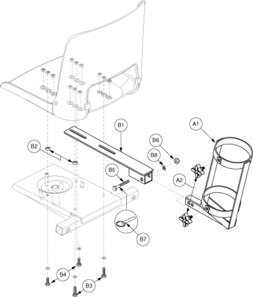 Oxygen Holder - Molded Plastic Seat parts diagram