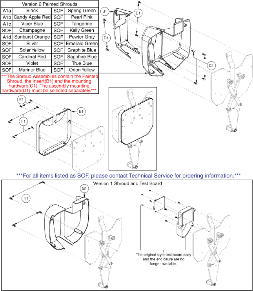 Recline Shrouds parts diagram