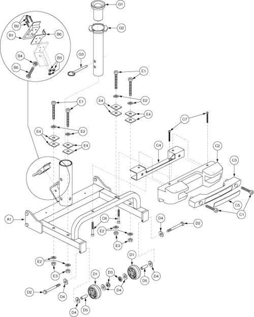 Frame Assembly - Rear (gen. 1) parts diagram