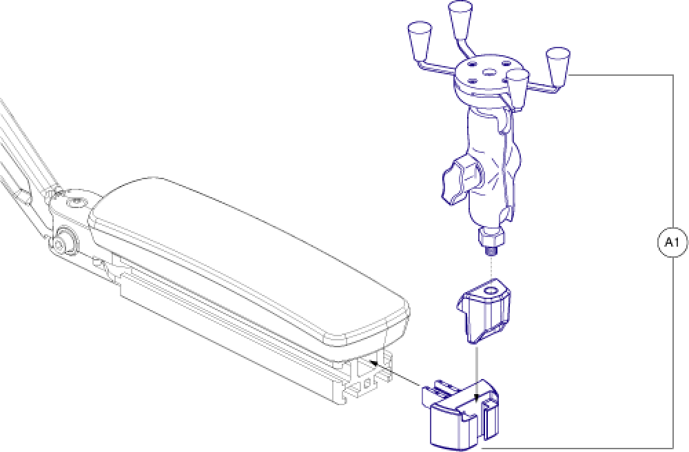 Tb3 X-grip Phone Holder, Front Mounted parts diagram