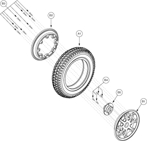 Wheel Assembly - Flat-free Gen. 2 parts diagram