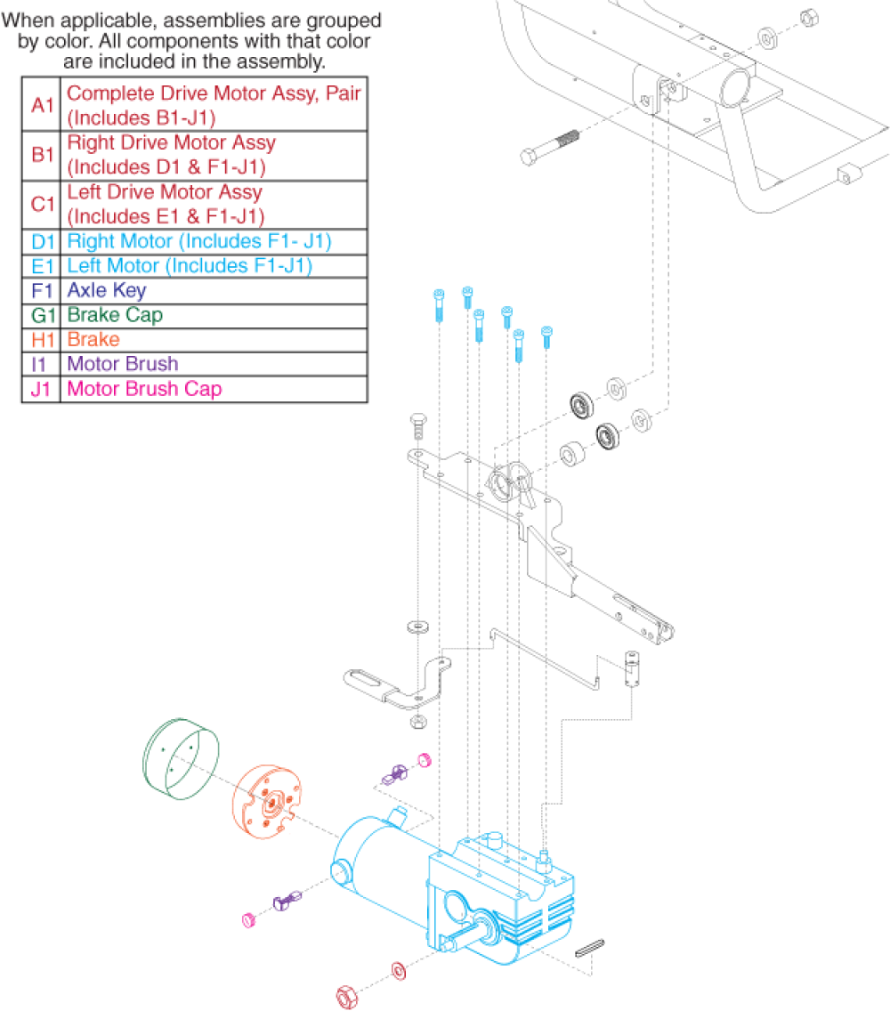 Drive Motor Assembly parts diagram