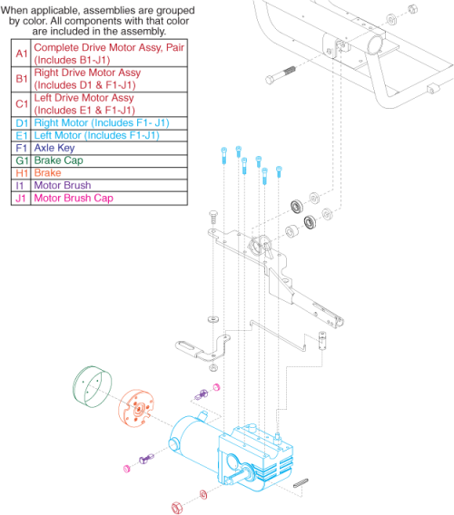 Drive Motor Assembly parts diagram