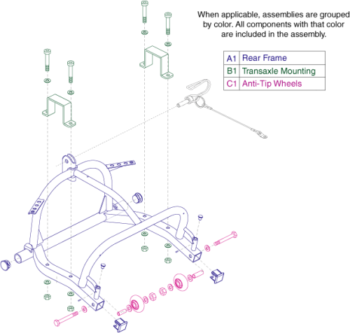 Frame Assembly - Es9 Rear parts diagram