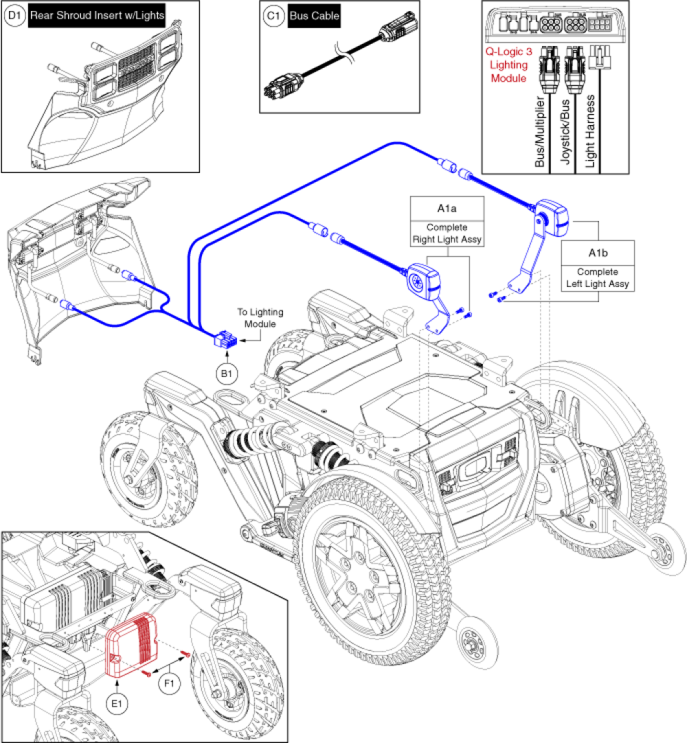 4front Base Mounted Light Assys parts diagram