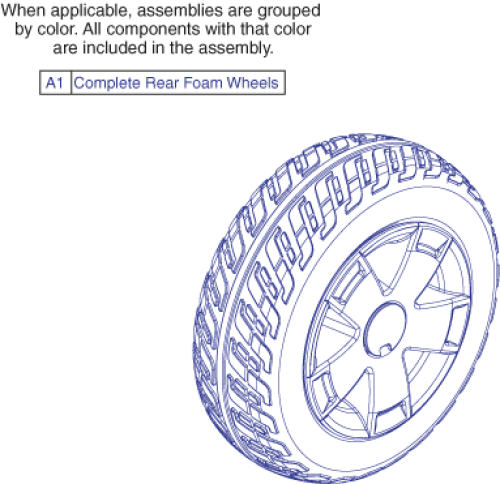 Victory Lx Rear Foam Wheels For Us & Ca parts diagram