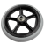 8 x 1 in. 5-Spoke Black Caster Wheel, 2-3/8