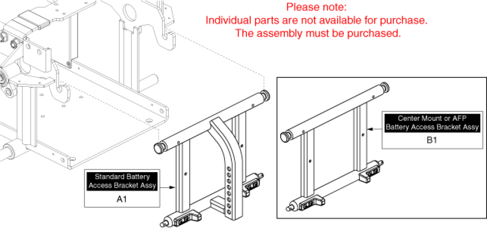 Battery Access Brackets - Std & Afp Assy parts diagram