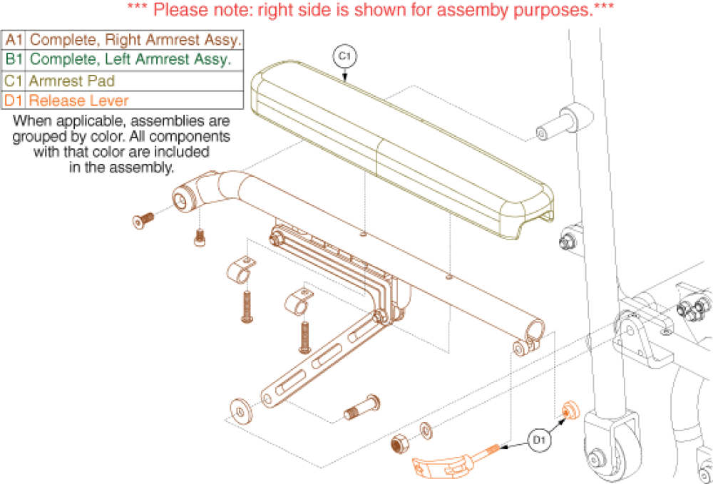 Passport - Armrest Assembly parts diagram