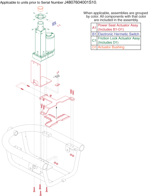 Power Seat Actuator parts diagram