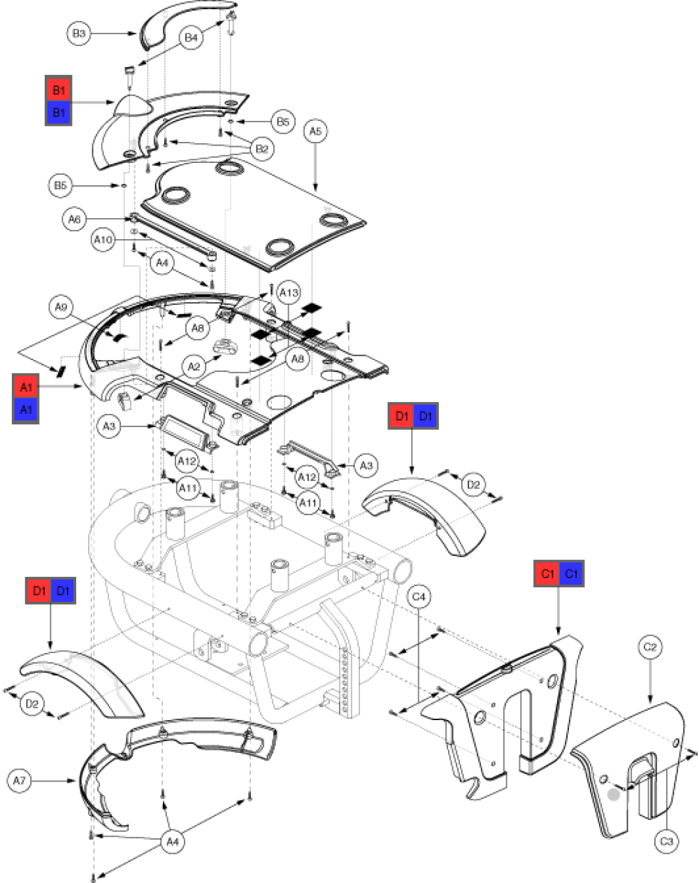 Shroud Assembly - Off-board Charger parts diagram