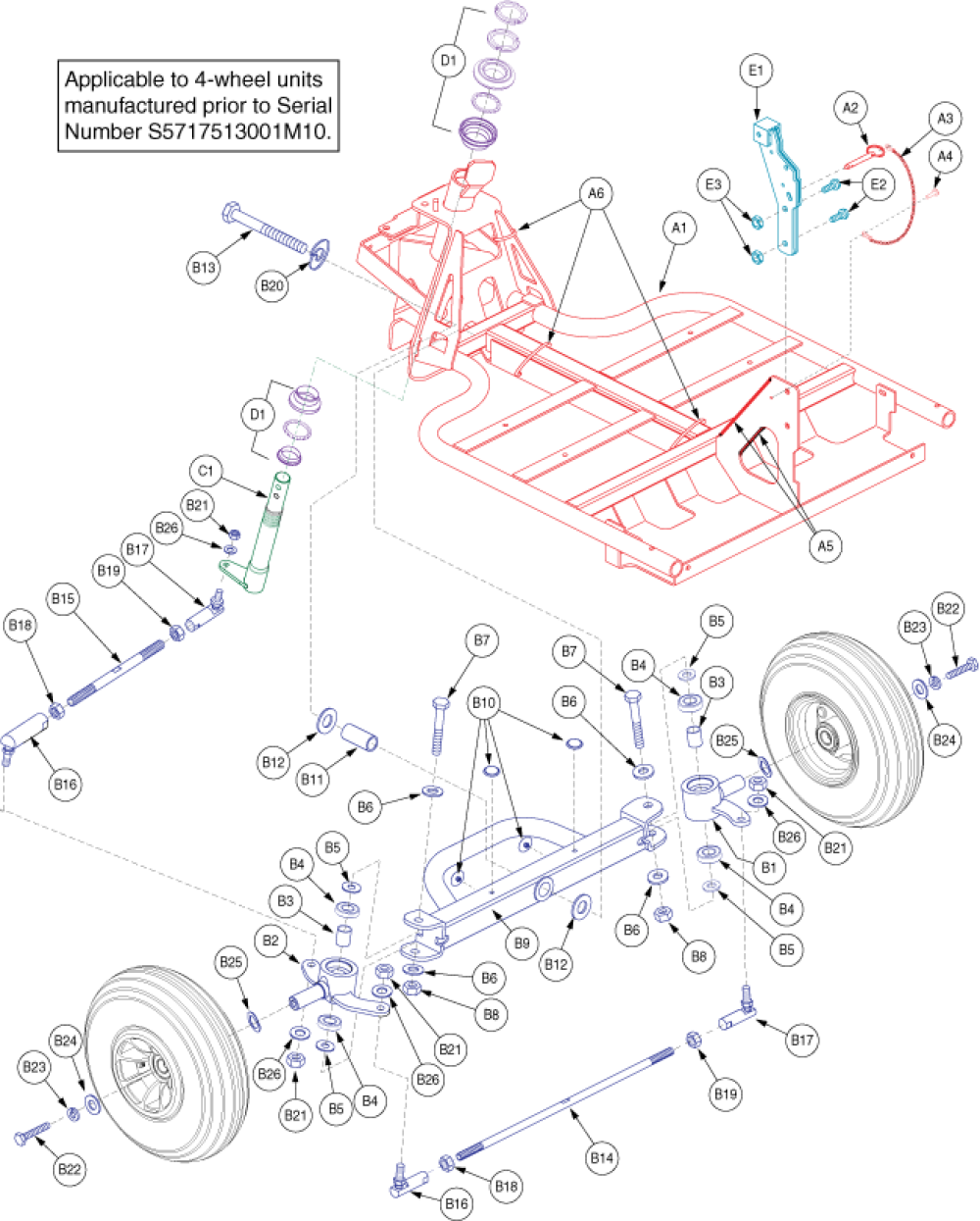 Frame Assembly - Front 4-wheel parts diagram