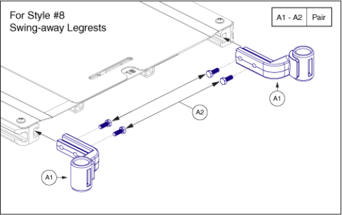 Tb3 Legrest Hangers - Style #8 parts diagram