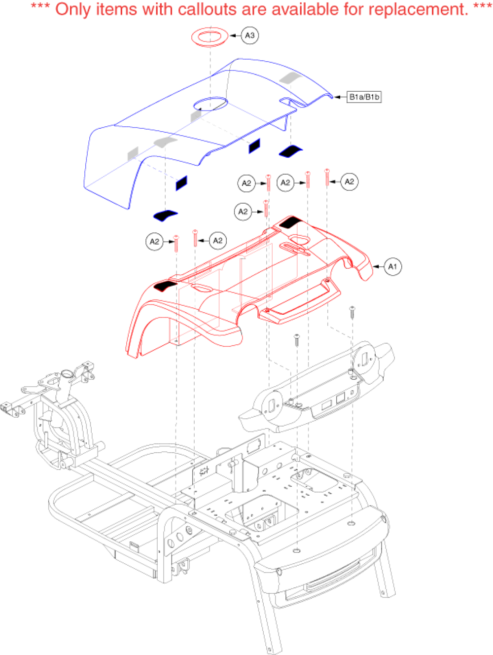Shroud Assembly - Rear parts diagram
